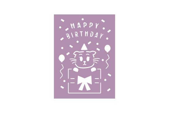 Birthday Card for Kids - Cat