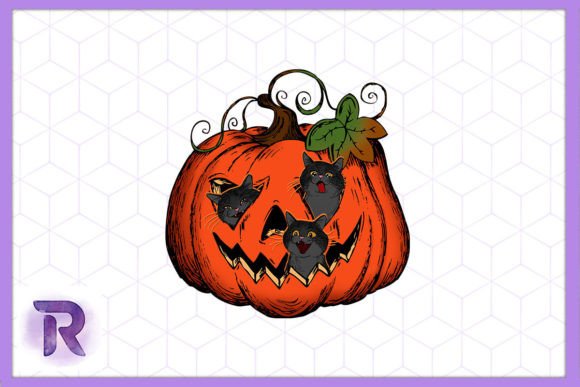 Cat in Pumpkin Halloween Vibes
