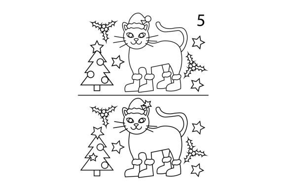 Christmas Cat Spot the Differences