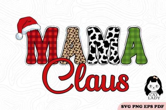 Free Mama Claus Plaid Pattern SVG PNG