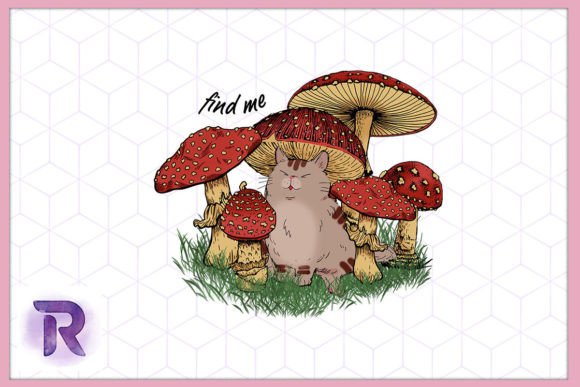 Funny Cat Mushroom Sublimation