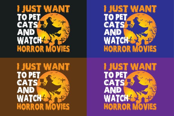Halloween Cat Lovers T-shirt Typography