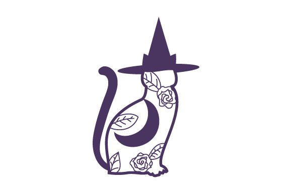 Intricate Cut Halloween Decoration - Cat with Witch s Hat