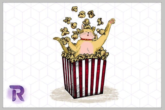 Popcorn Kitty Funny Pop-cat PNG